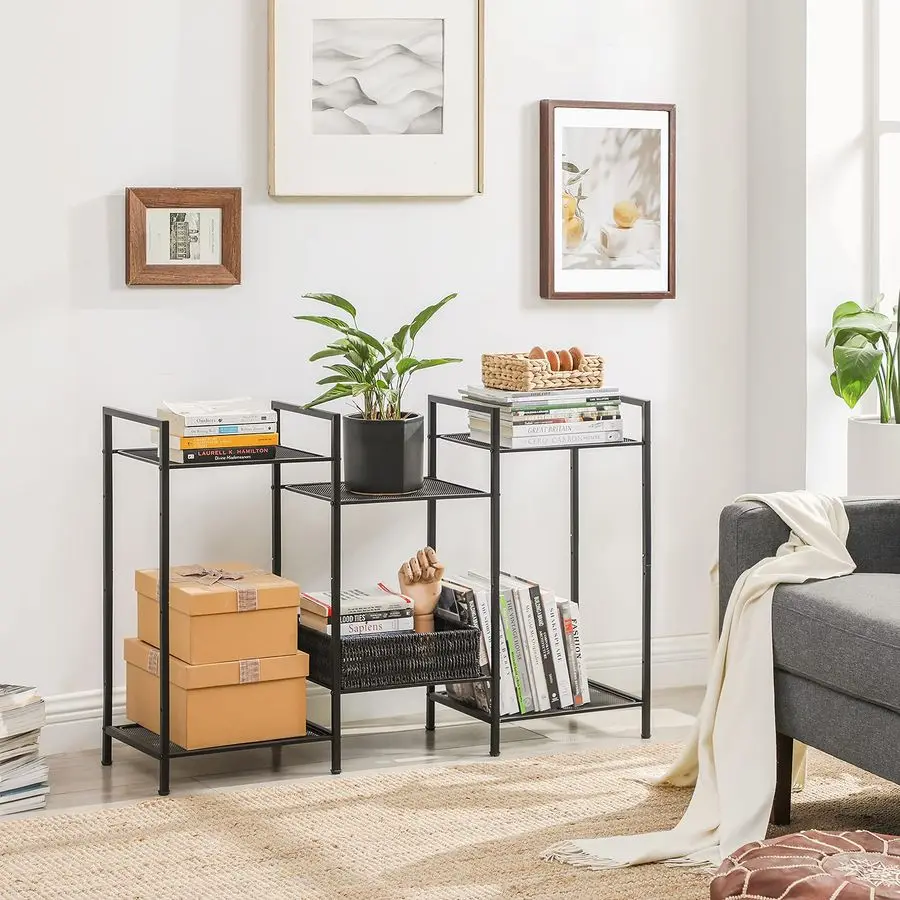 3Tier Storage Rack, Bathroom Shelf, Extendable Plant Stand with Adjustable Shelf, for Bathroom, Living Room, Balcony, Kitchen, thumbnail 2