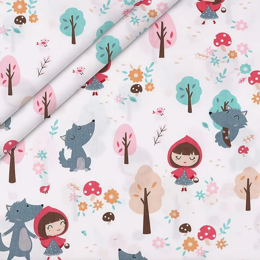 8Pcs Cute Cartoon Animal Cotton Fabric 100% Cotton Material Perfect for Patchwork Quilting & DIY Handmade Sewing Projects thumbnail 3