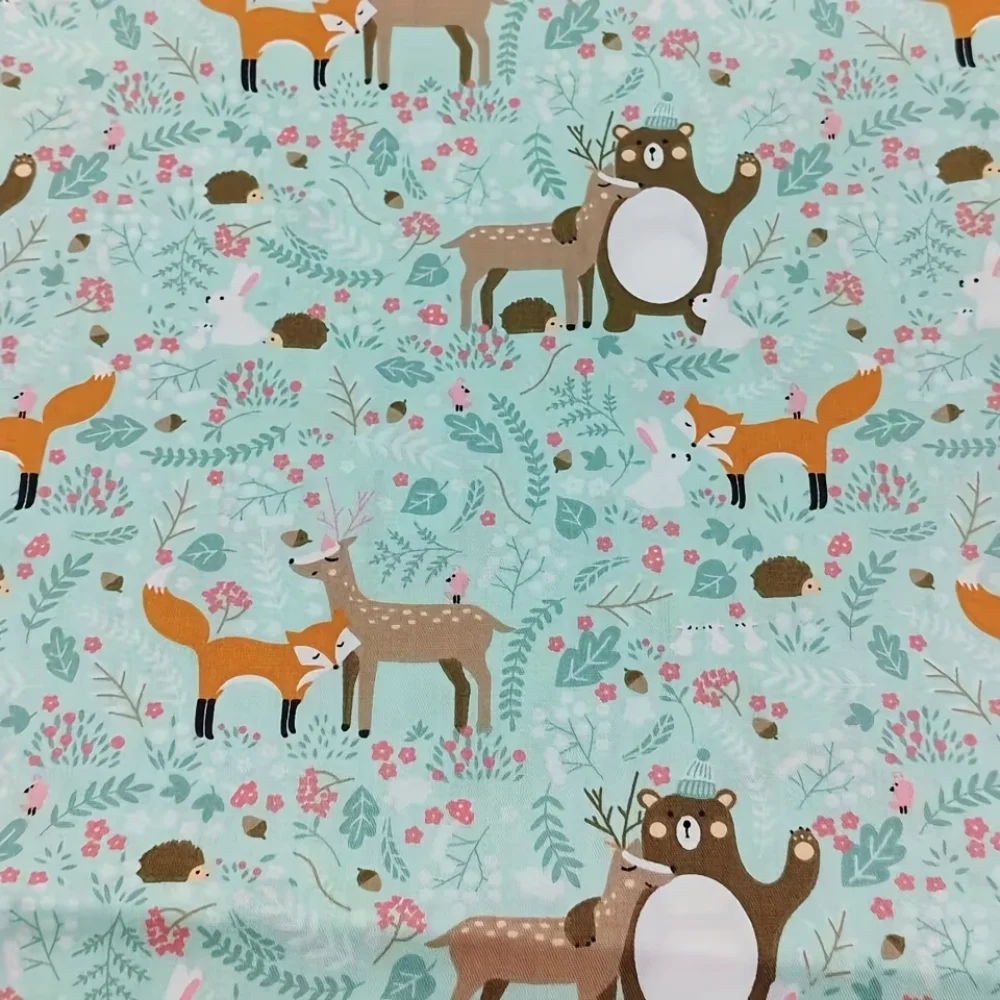 8Pcs Cute Cartoon Animal Cotton Fabric 100% Cotton Material Perfect for Patchwork Quilting & DIY Handmade Sewing Projects thumbnail 4