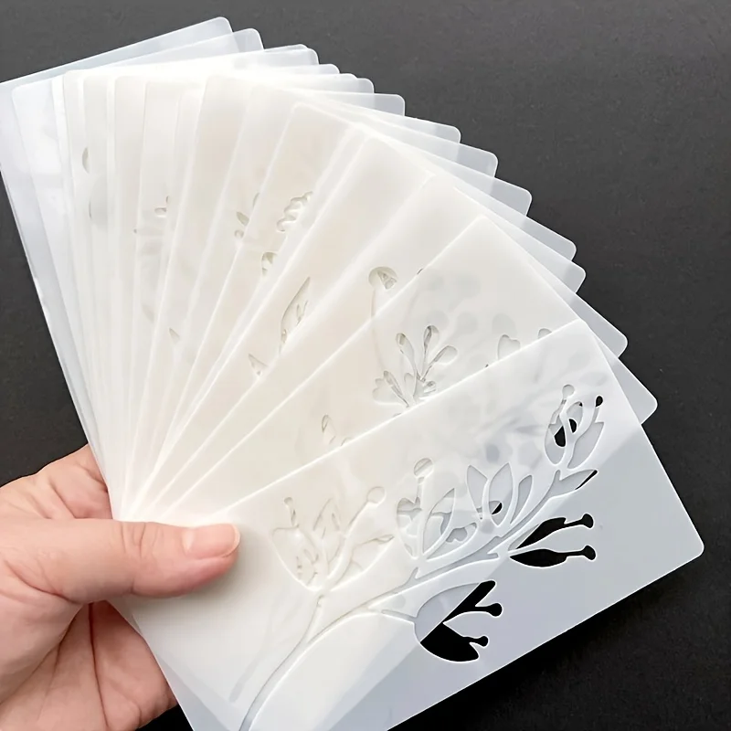 18Pcs/set Reusable Waterproof Stencils Crafts Stencils DIY Art Scrapbook Set DIY Flower Painting Stencils for Wood Fabric Paper thumbnail 4