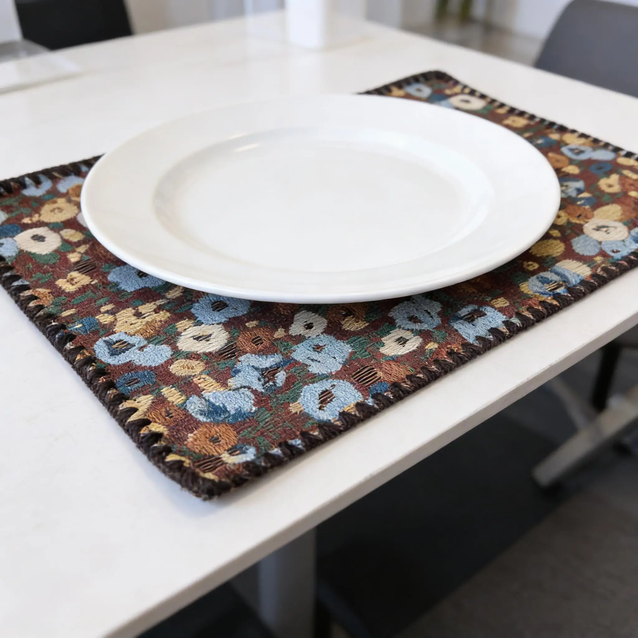 Elegant Woven Cloth Cotton Linen Placemats Durable Dining Table Mats Stylish Cotton Table Mats for Kitchen Tabletop Daily Use Di thumbnail 3