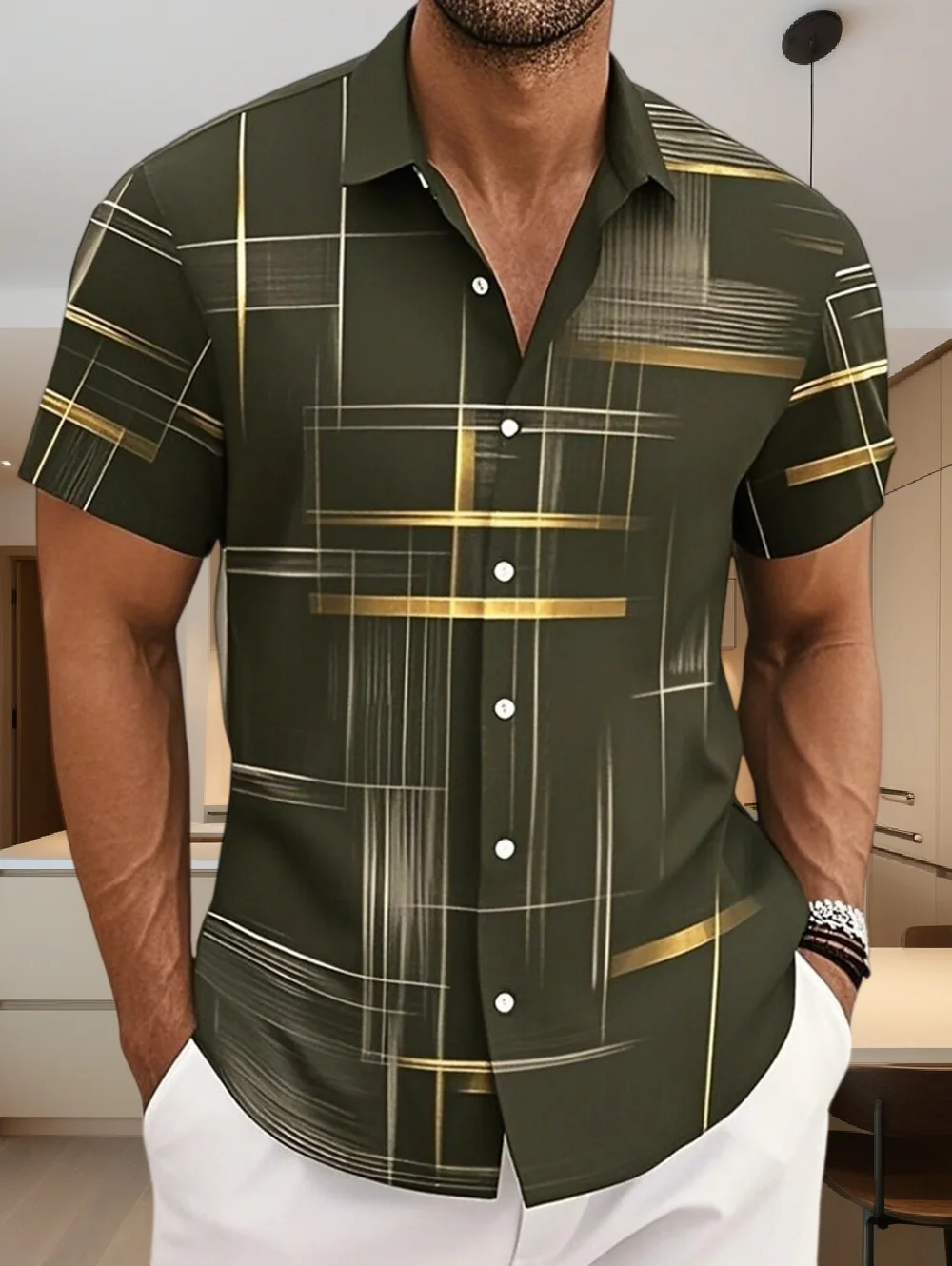 2026 Summer Fashion Simple Elegant Loose Quick Drying Men's Short Sleeved Shirt thumbnail 3