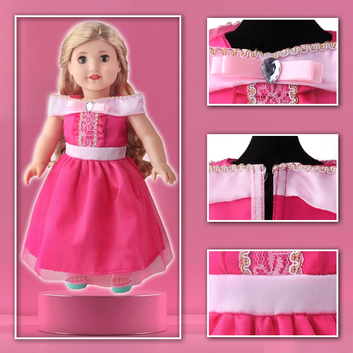 18 inch doll girl princess dress doll cos costume props doll party dance princess dress doll costume props accessories thumbnail 5