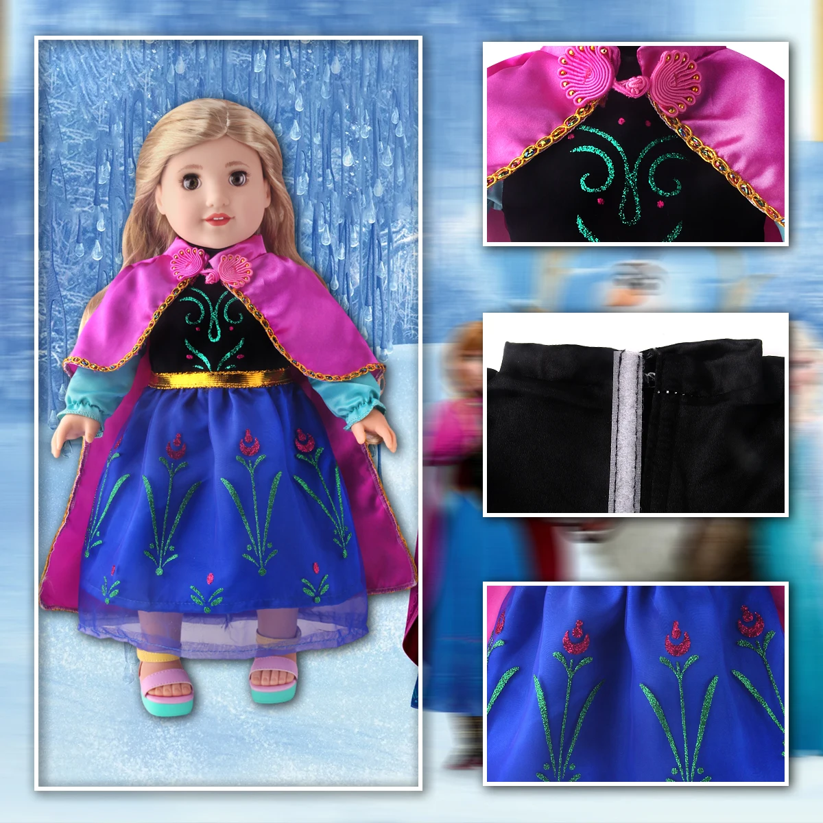 18 inch doll girl princess dress doll cos costume props doll party dance princess dress doll costume props accessories thumbnail 6