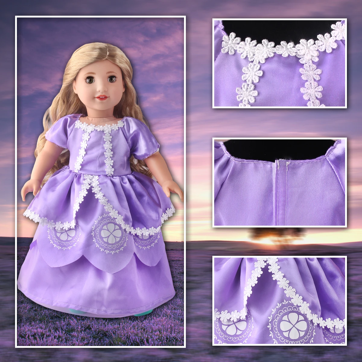 18 inch doll girl princess dress doll cos costume props doll party dance princess dress doll costume props accessories thumbnail 4