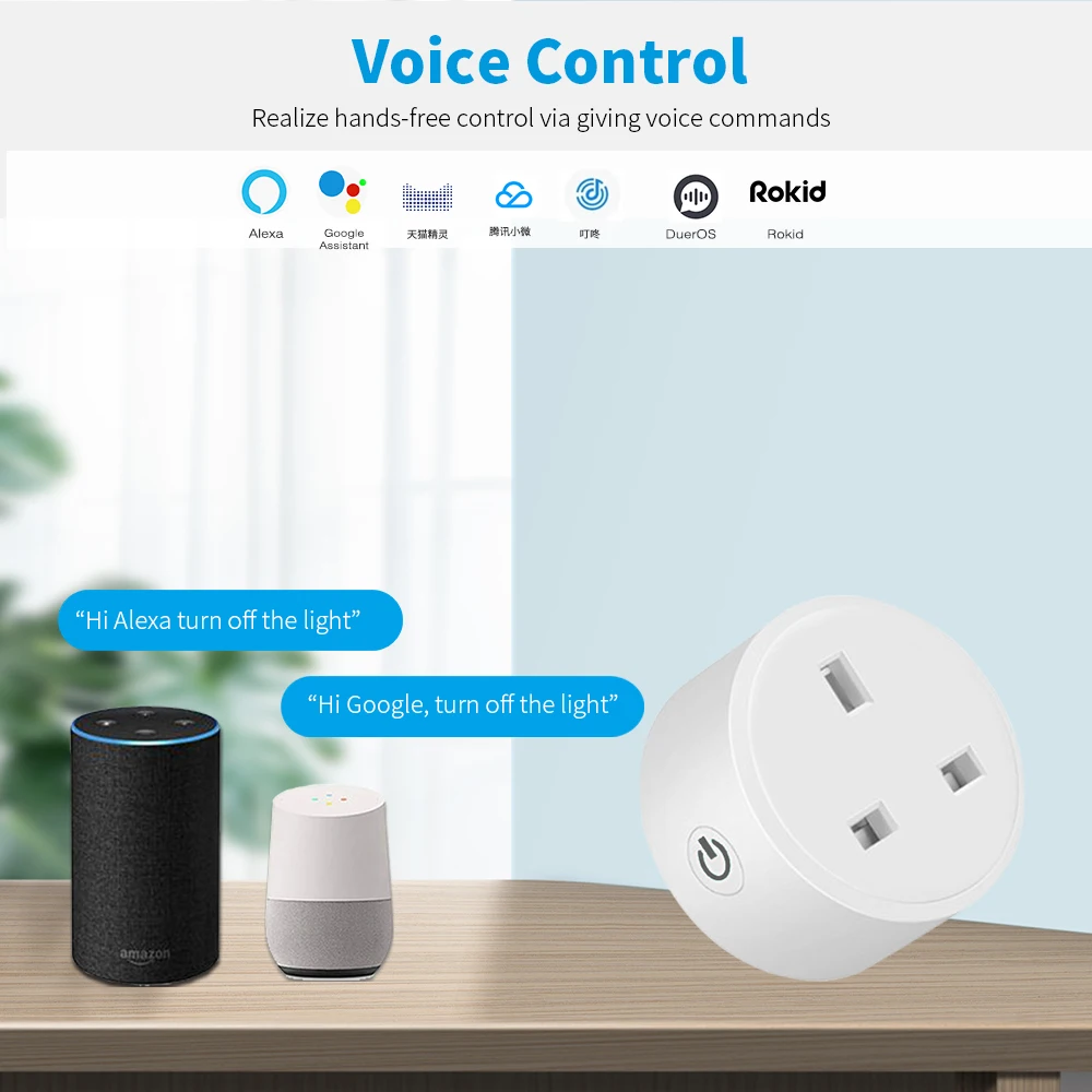 Tuya Smart Socket WiFi 20A  UK Plug Home Alexa Voice Control With Energy Monitering Timer Function Power Outlet Set 3-pin thumbnail 3