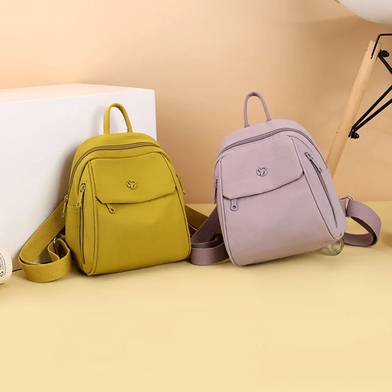 Casual Commuter Large Capacity Nylon Backpack Simple Fashionable Korean Style Travel Bag Breathable Double Shoulder Bag thumbnail 2