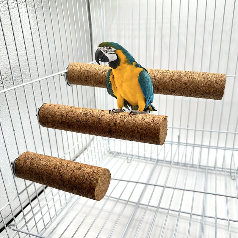 Multi-functional parrot clawing and climbing cork station pole toy, hamster teething stick, entertainment toy supplies thumbnail 2