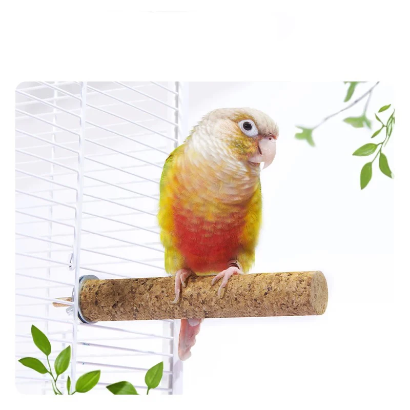 Multi-functional parrot clawing and climbing cork station pole toy, hamster teething stick, entertainment toy supplies thumbnail 4