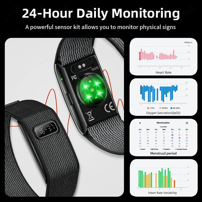 2026 No Screen Smart Watch for Men Women Waterproof Sport Electronic Bracelet Fitness Tracker Heart Rate Sleep Monitor Pedometer thumbnail 2