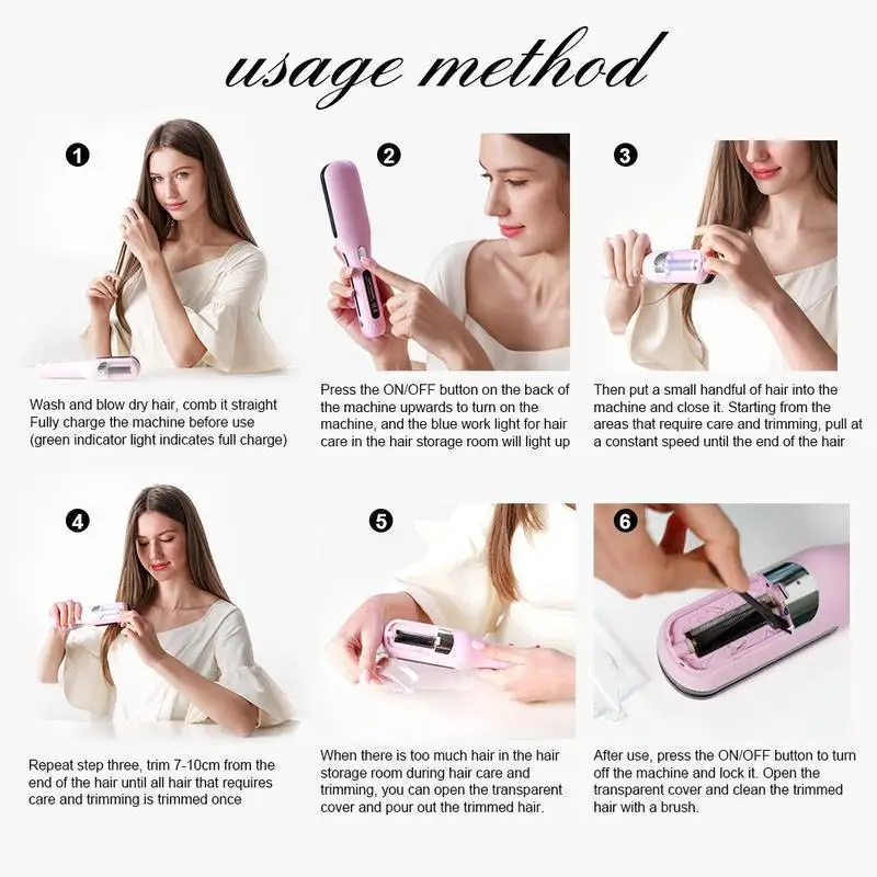 Charging split hair clipper is a rechargeable household tool hair clipper suitable for drying damaged split, broken, fragile thumbnail 6