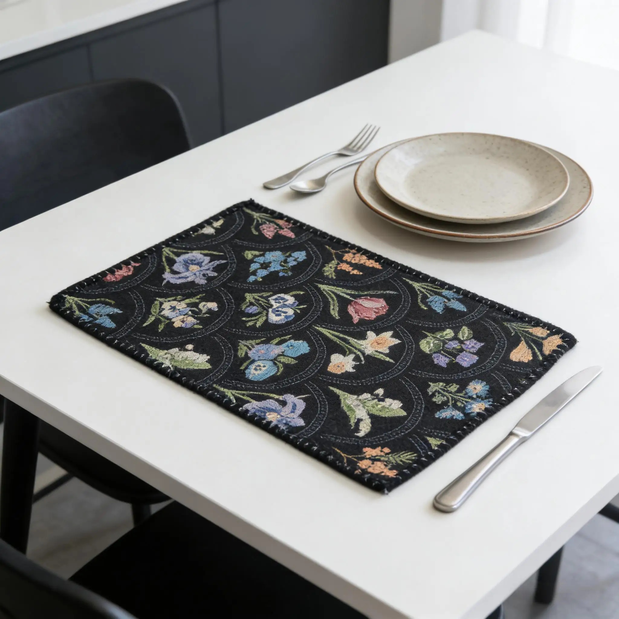 Premium Cotton Linen Placemats for Dining Table Woven Cloth Table Mats Heat-Resistant Washable Cotton Table Mats for Kitchen Tab
