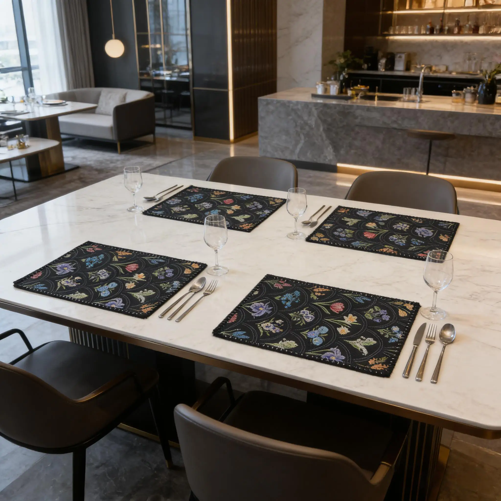 Premium Cotton Linen Placemats for Dining Table Woven Cloth Table Mats Heat-Resistant Washable Cotton Table Mats for Kitchen Tab thumbnail 3