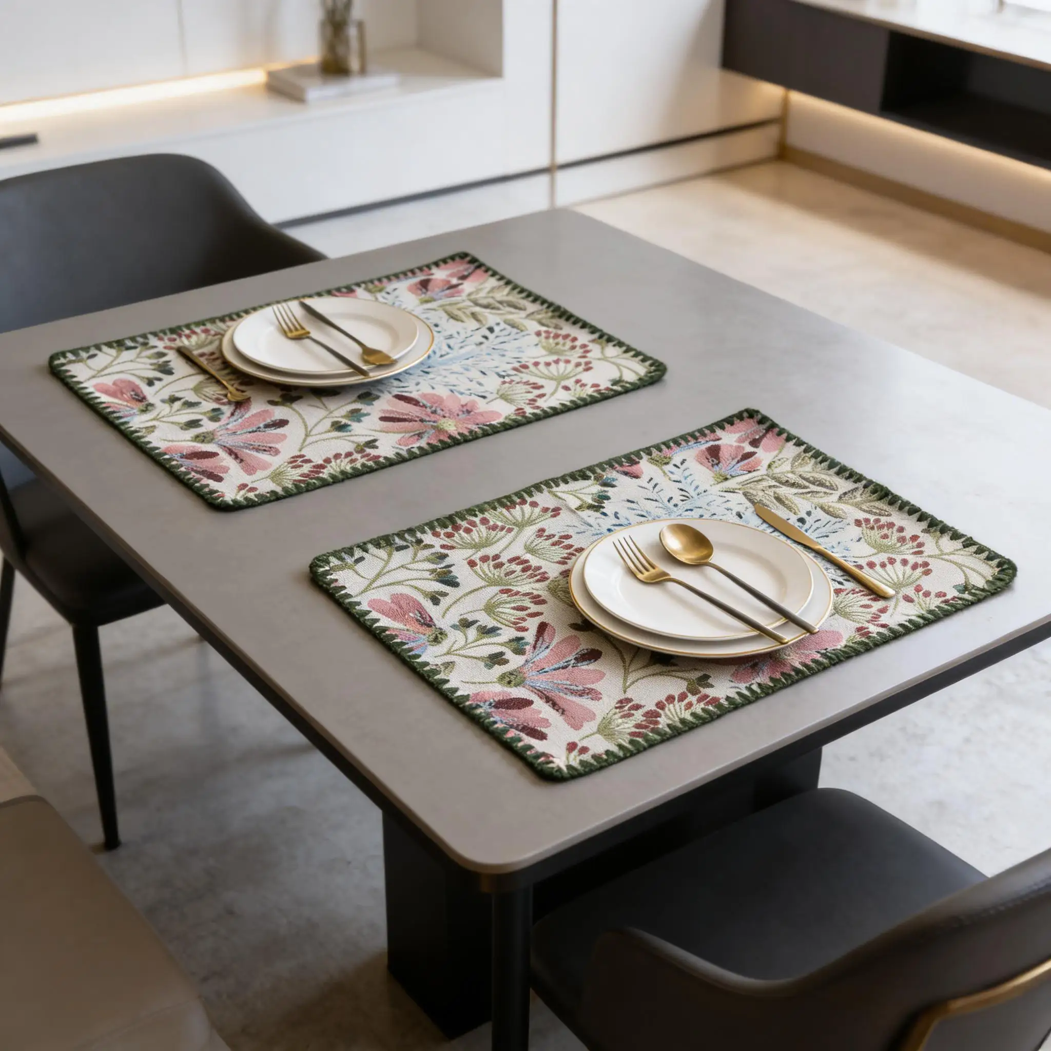 Cotton Linen Placemats Woven Cloth 30x45cm for Dining Table Kitchen Tabletop Place Mats thumbnail 2