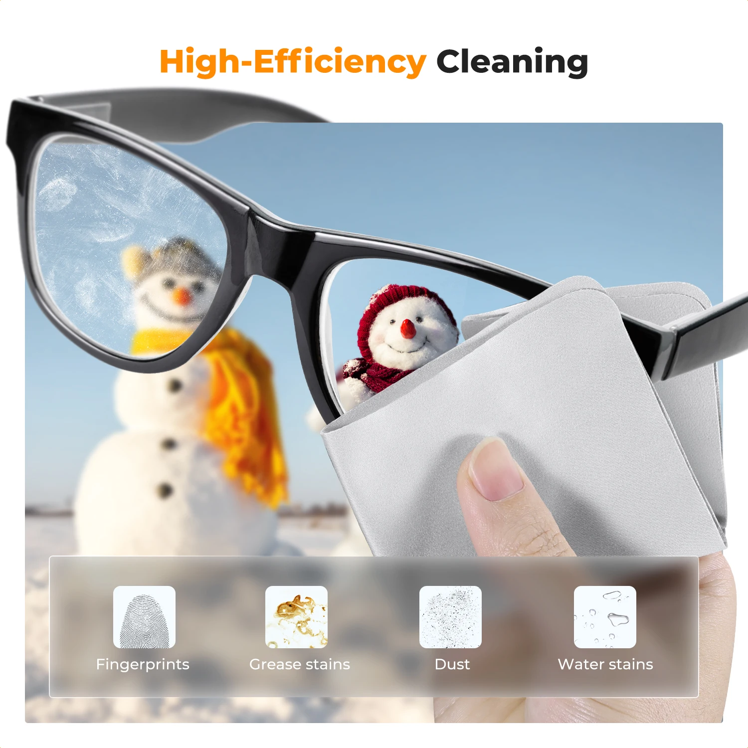 K&F CONCEPT 6x7inch 250g Premium Microfiber Cleaning Cloths+60ml Cleaner Spray for Camera Lens, Eyeglasses,Laptop Phone Screens thumbnail 3