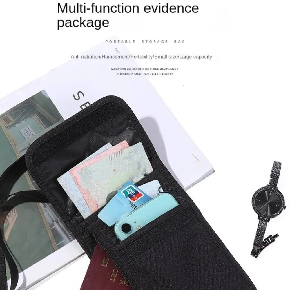 Travel Accessories Travel Wallet Khaki Black Nylon Travel Neck Pouch Passport Protective Cover Zipper Passport Wallet thumbnail 3