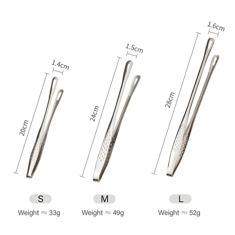 Stainless Steel Kitchen Tongs BBQ Grill Meat Barbecue Tongs Clip Food Utensils Cooking Tweezers Food Tongs CFQJ002 thumbnail 4