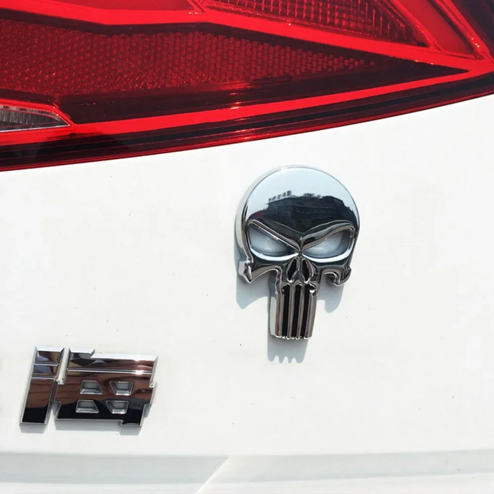 Skull Metal Motorcycle Stickers Motorcycle Emblem Scratch Stickers Fuel Tank Decoration Tail Side Marker Body Stickers thumbnail 5