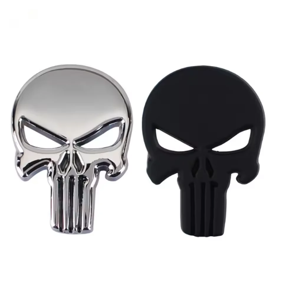 Skull Metal Motorcycle Stickers Motorcycle Emblem Scratch Stickers Fuel Tank Decoration Tail Side Marker Body Stickers thumbnail 2