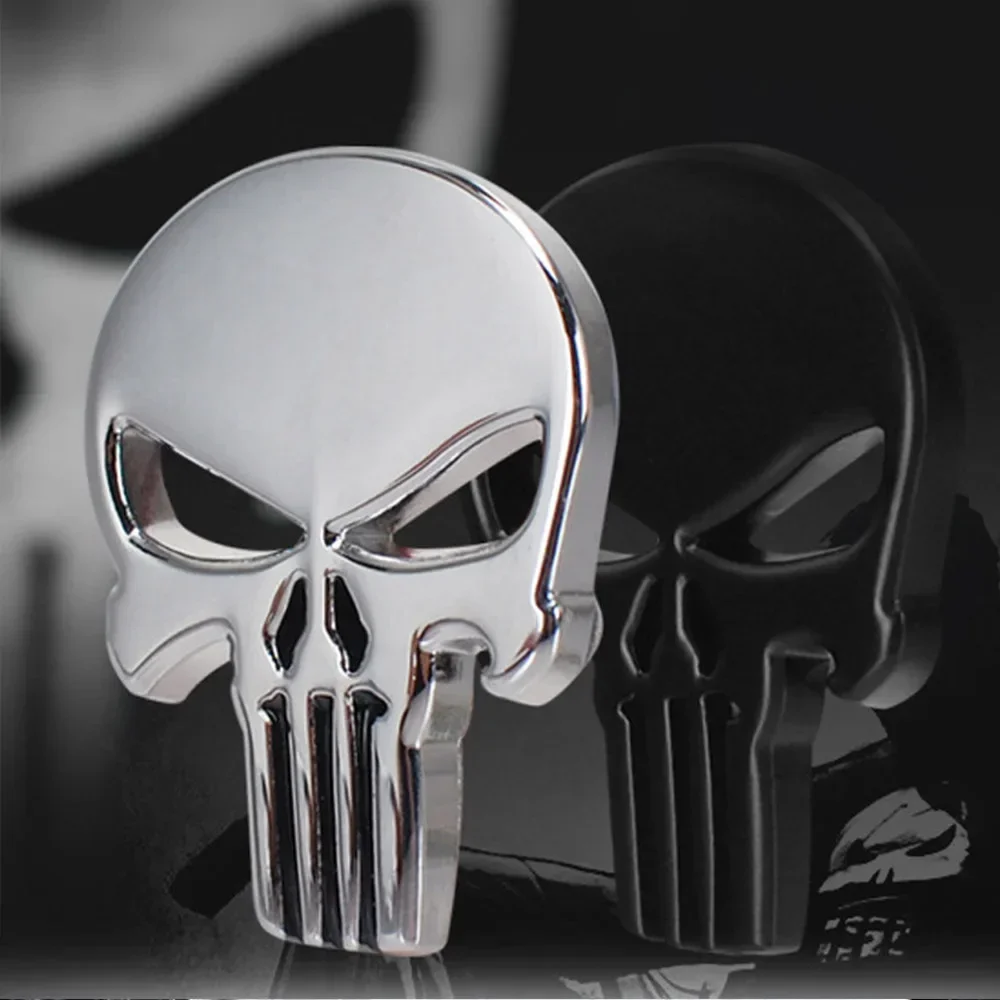 Skull Metal Motorcycle Stickers Motorcycle Emblem Scratch Stickers Fuel Tank Decoration Tail Side Marker Body Stickers thumbnail 4