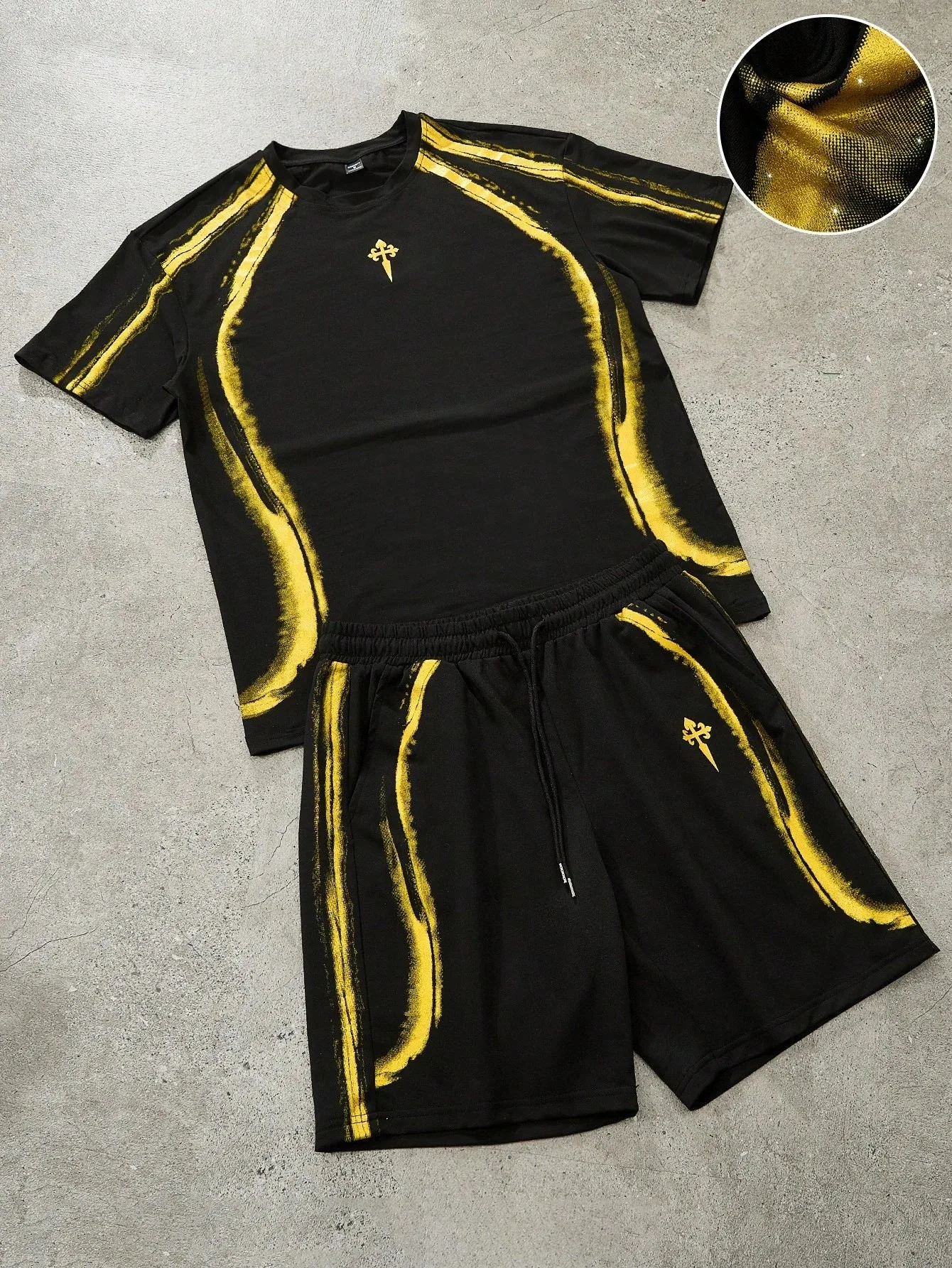2026 Summer New Men's Short-Sleeved Set with 3D Patterned Print for Street Casual Fashion Comfortable and Soft thumbnail 6