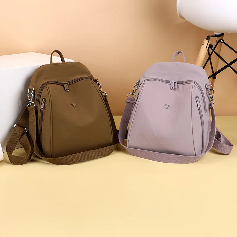 Women's Large Capacity Travel Backpack 2025 Autumn New Style Lightweight Nylon Double Shoulder Bag Casual Travel Leisure thumbnail 3