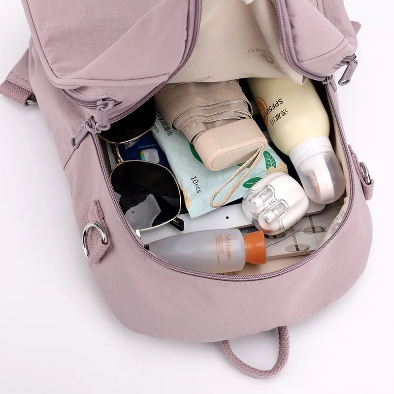 Women's Large Capacity Travel Backpack 2025 Autumn New Style Lightweight Nylon Double Shoulder Bag Casual Travel Leisure thumbnail 2