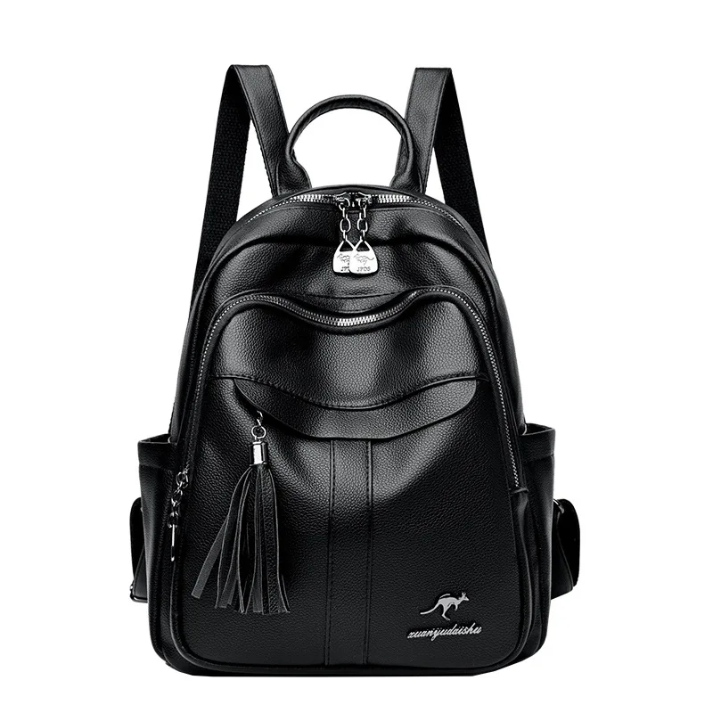 Women's Large Capacity Casual Commuter Backpack Fashionable Lightweight Multifunctional Travel Bag Soft PU Waterproof Wear-re... thumbnail 5
