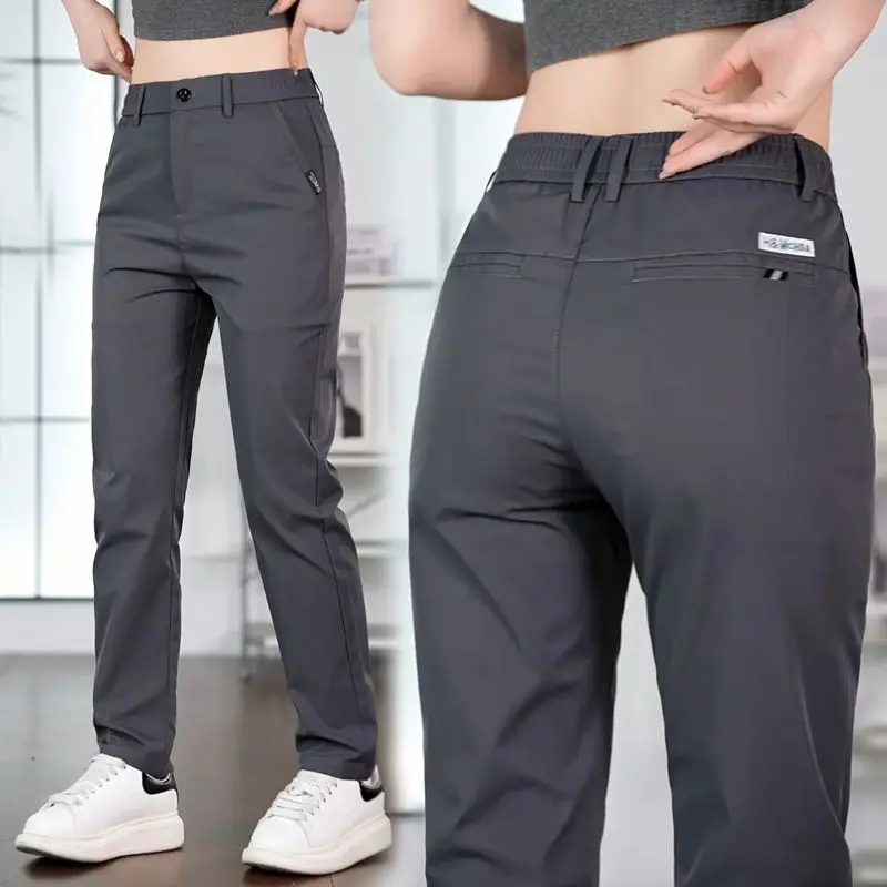2026 Men's Ice Silk Straight Leg Thin Breathable Casual Pants Summer Business Long Trousers Fashionable Versatile Lightweight thumbnail 2