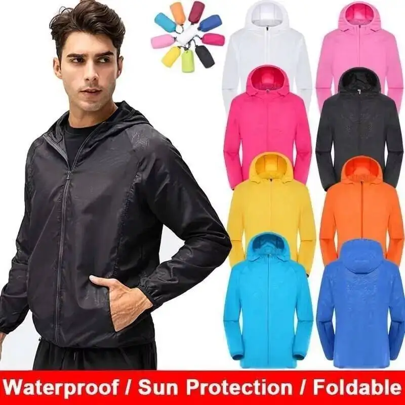 Men Women Waterproof Jacket Windbreaker Women Sun Protect Clothing Fishing Rain Wind Breaker Coat Camping Waterproof Jacket thumbnail 2
