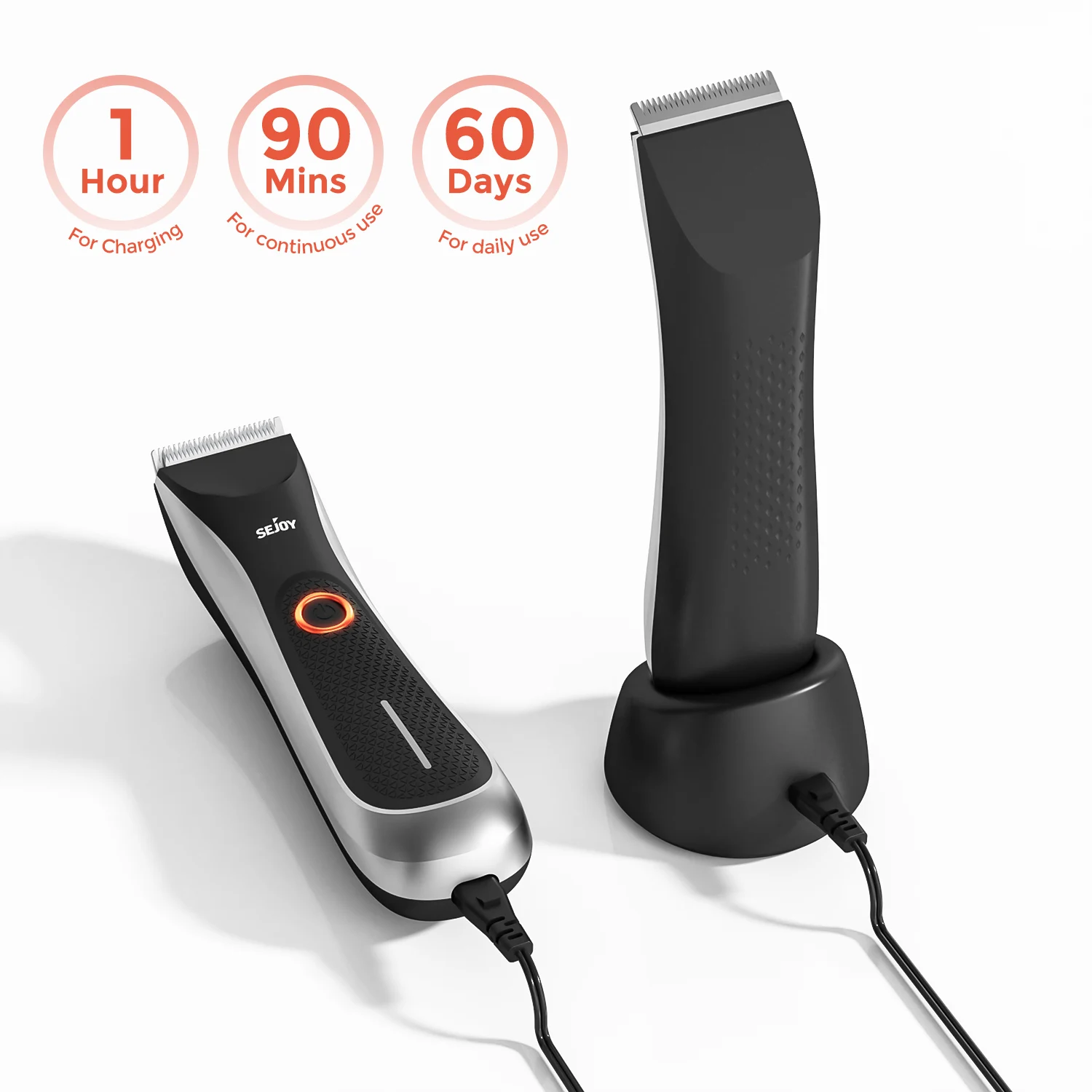 Sejoy Body Hair Trimmer for Men Bikini Electric Trimmer Rechargeable Groin & Body Shaver Groomer Arm Beard Razor thumbnail 6