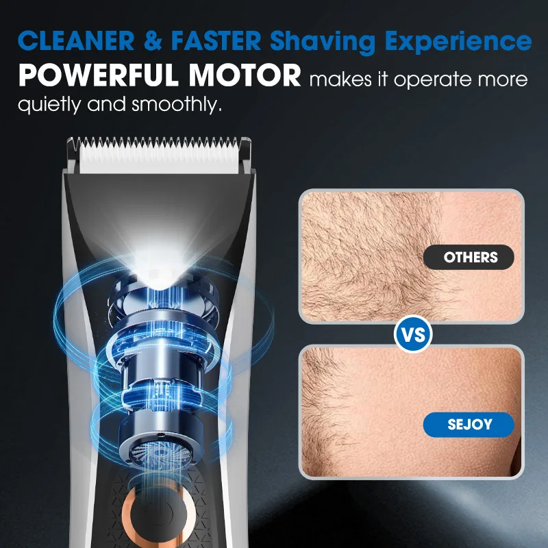 Sejoy Body Hair Trimmer for Men Bikini Electric Trimmer Rechargeable Groin & Body Shaver Groomer Arm Beard Razor thumbnail 2