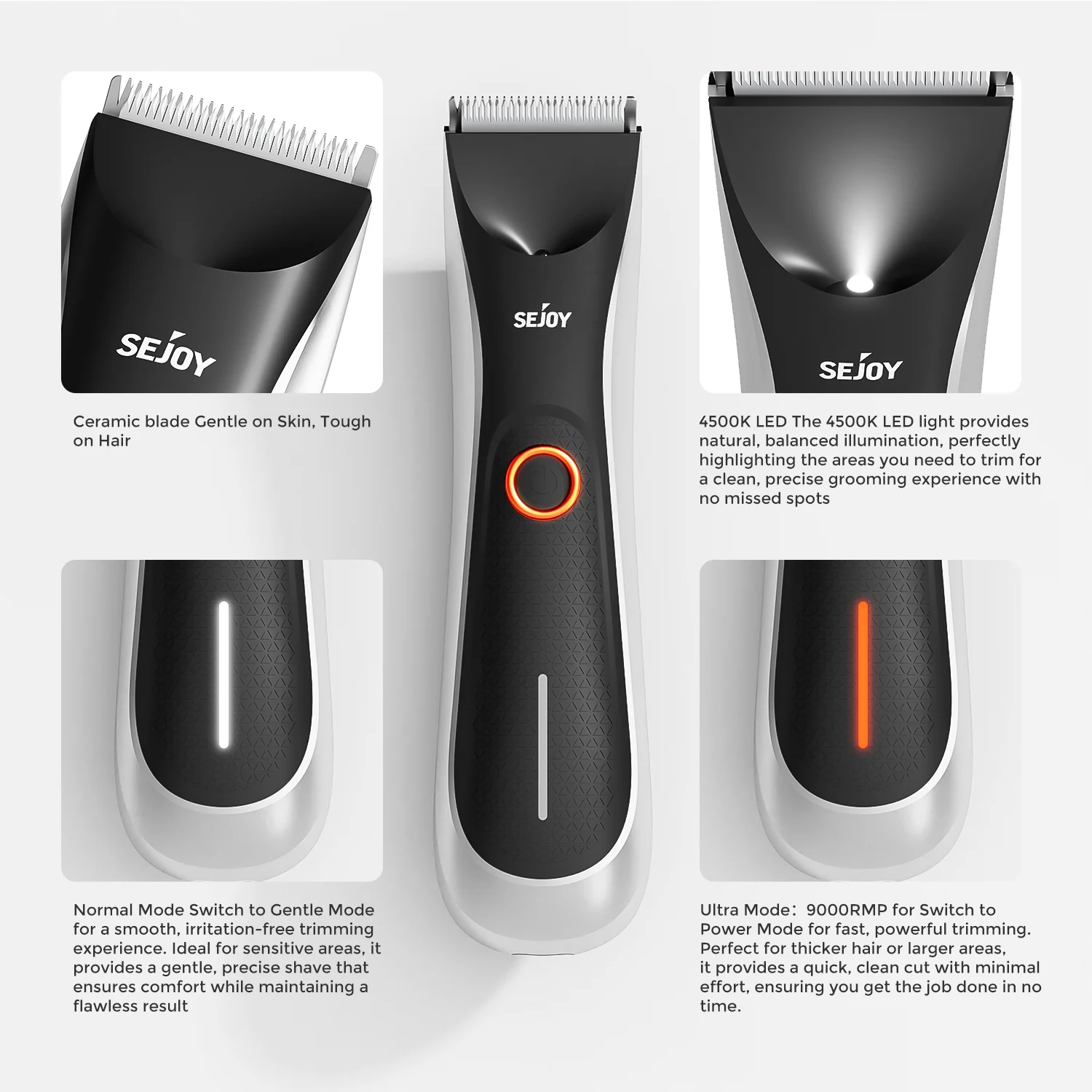 Sejoy Body Hair Trimmer for Men Bikini Electric Trimmer Rechargeable Groin & Body Shaver Groomer Arm Beard Razor thumbnail 4