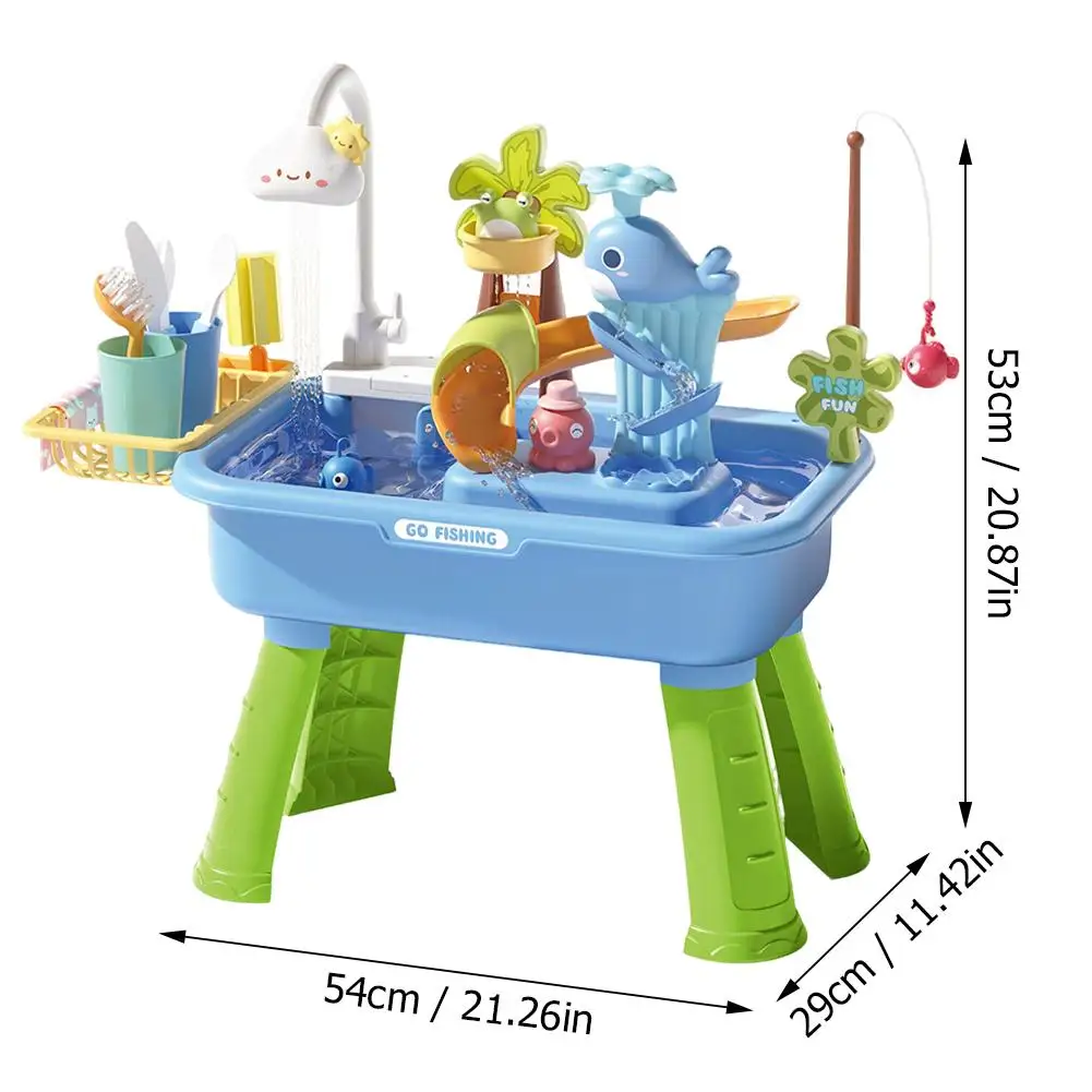 Kids Electric Circulating Water Sink Toys, Pretend Play Kitchen Dishwasher, Role Play  Kitchen Water Basin Educational Toy thumbnail 6