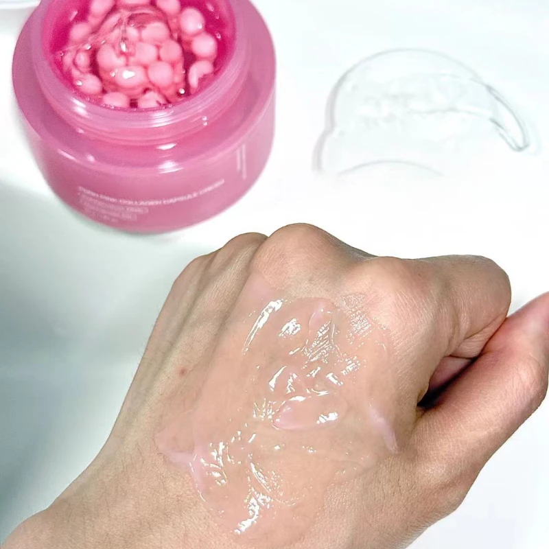 PDRN Pink Collagen Capsule Cream with Niacinamide Cream for Uneven Skin Tone Lightweight Face Moisturizer original korean cream thumbnail 6