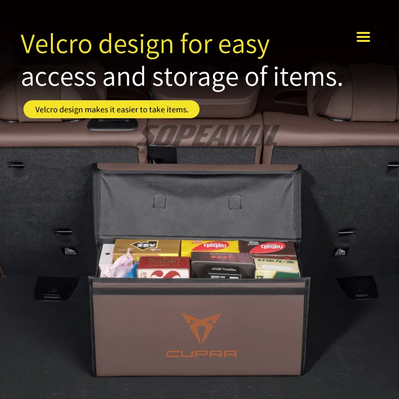 For Cupra Ateca Born Leon IBIZA Raval Formentor Terramar Tavascan Car Trunk Storage Box Capacity Foldable Stowing Tidying Bag thumbnail 5