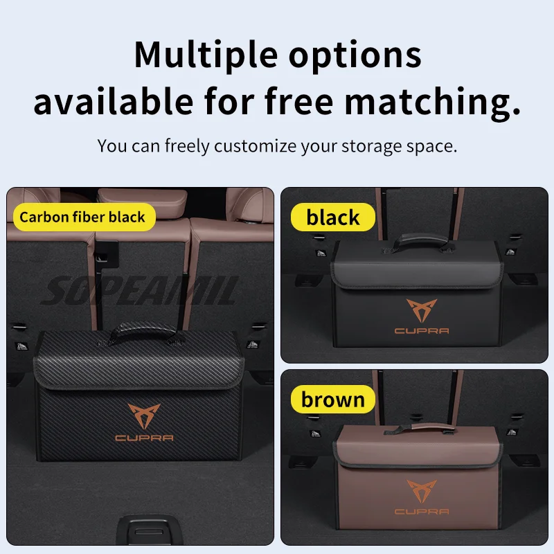 For Cupra Ateca Born Leon IBIZA Raval Formentor Terramar Tavascan Car Trunk Storage Box Capacity Foldable Stowing Tidying Bag thumbnail 4