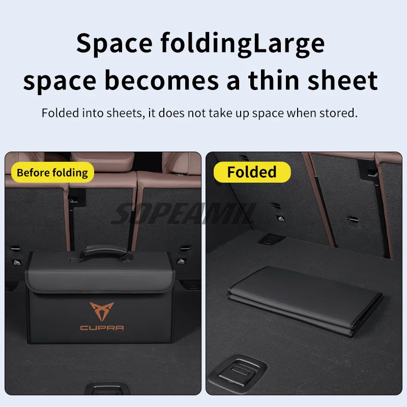 For Cupra Ateca Born Leon IBIZA Raval Formentor Terramar Tavascan Car Trunk Storage Box Capacity Foldable Stowing Tidying Bag thumbnail 6