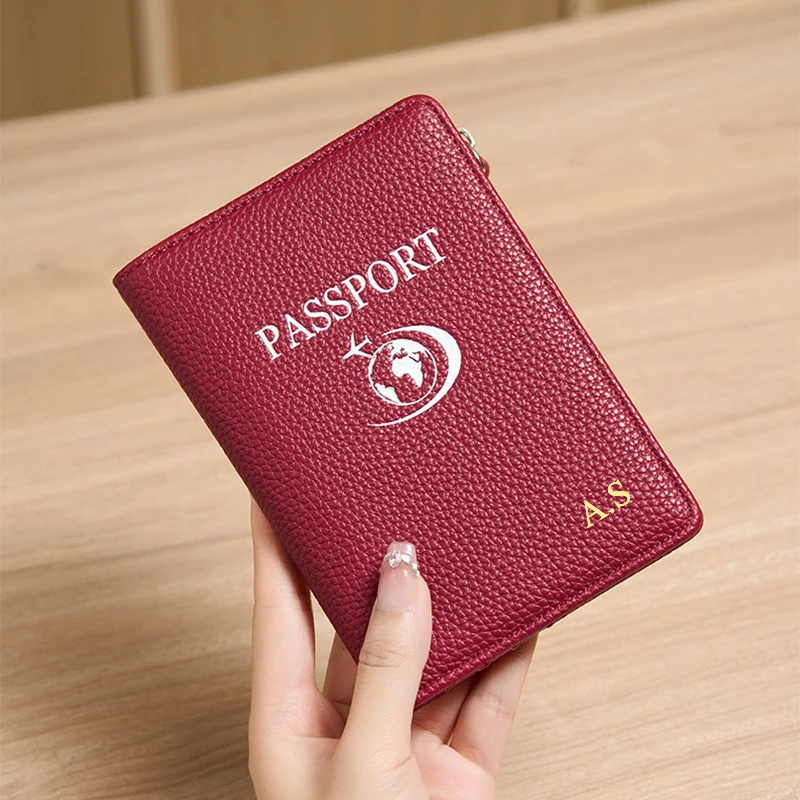 Travel Woman RFID Personalized Passport Holder PU Leather Multifunction Wallet Luxury Fashion Business Trip Card Bag Coin Purse thumbnail 5