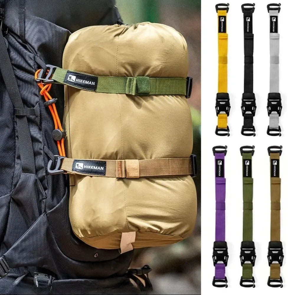1Pcs Adjustable 18.5-49.5cm Luggage Straps Outdoor Hiking Travel Backpacking Straps Wear-resistant Buckle Fixed Packing Straps
