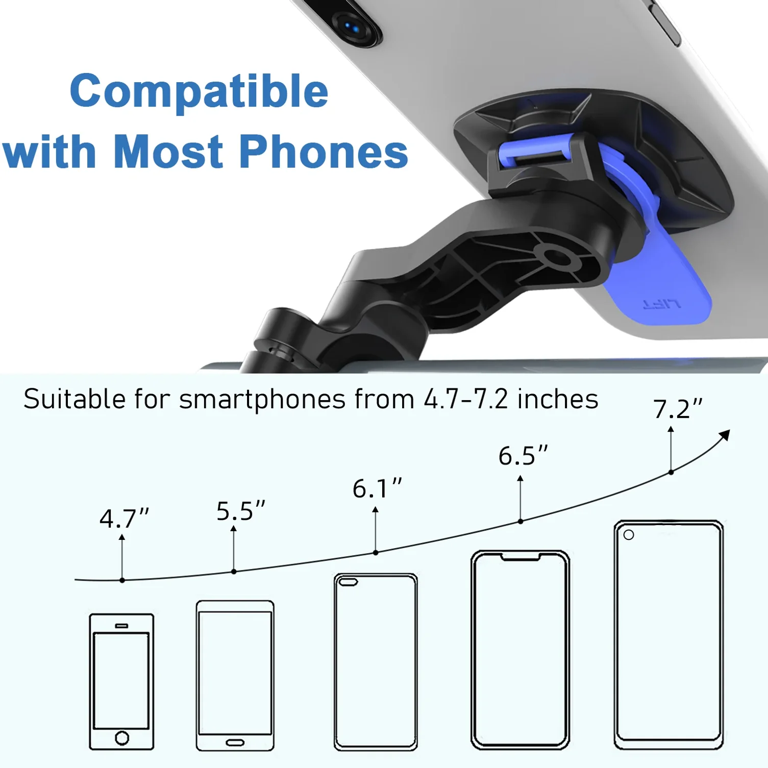 Motorcycle Phone Mount, Anti-Shake Bike Cell Phone Holder with Vibration Dampener, Quick Release Attach/Detach thumbnail 4