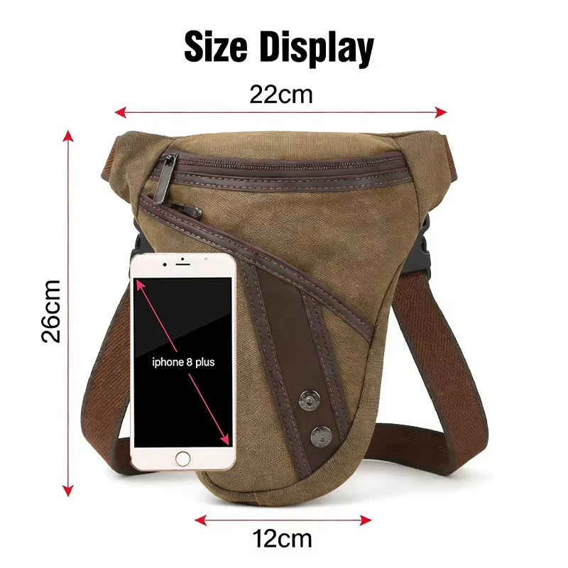 Buylor Men Leg Bag Canvas Nylon Multi-Functional Chest Bag Motorcycle Rider Outdoor Sports Sling bag Casual Travel Crossbody Bag thumbnail 5