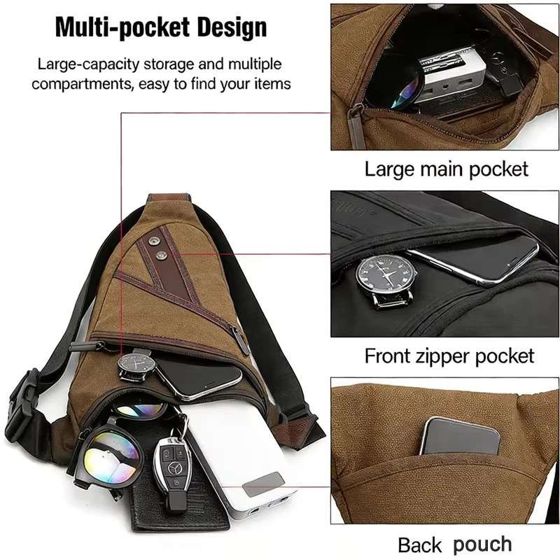 Buylor Men Leg Bag Canvas Nylon Multi-Functional Chest Bag Motorcycle Rider Outdoor Sports Sling bag Casual Travel Crossbody Bag thumbnail 6