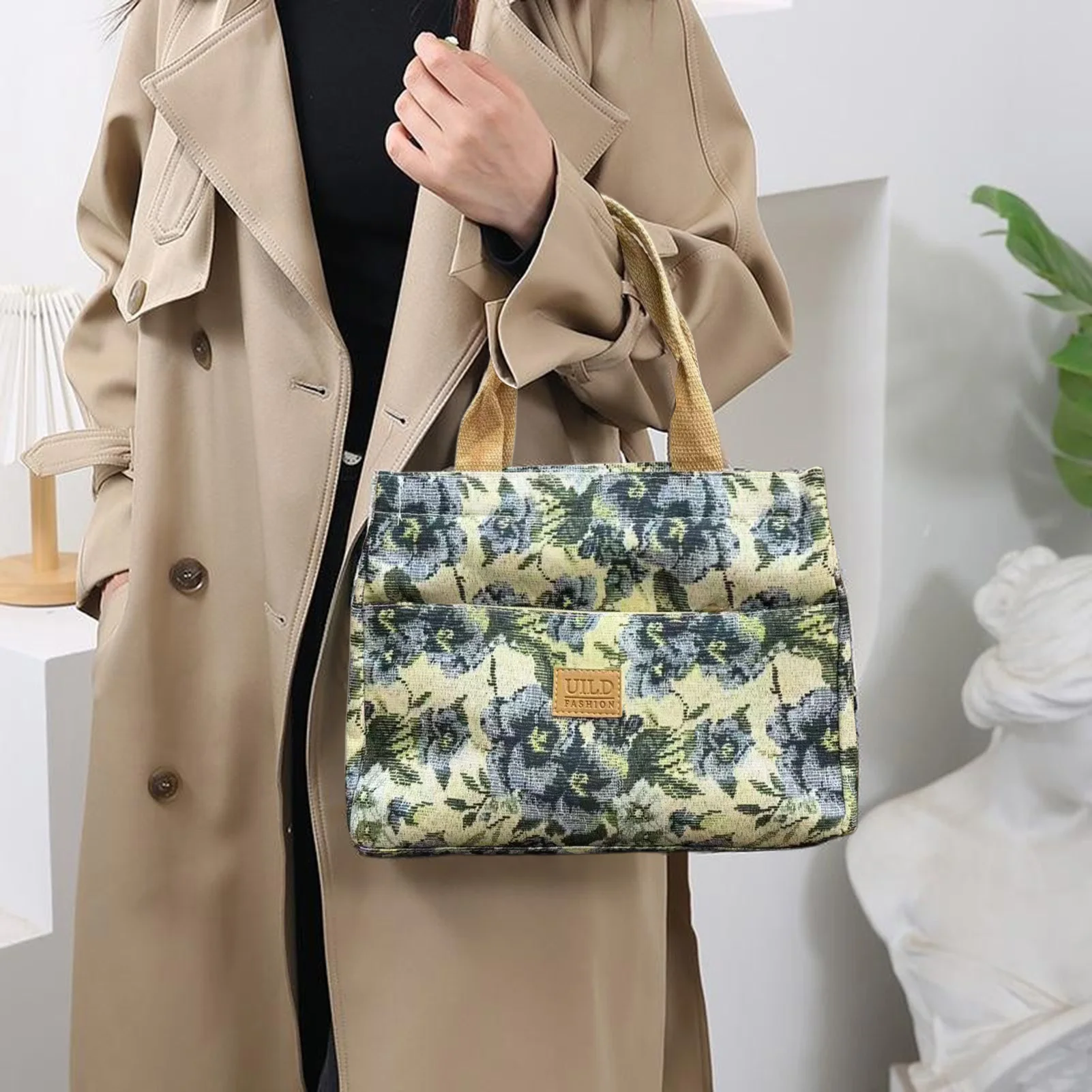 Casual Canvas Carrying Tote Bag Convenient to Carry Practical Commuter Bags Thoughtful Gift for Office Workers thumbnail 2