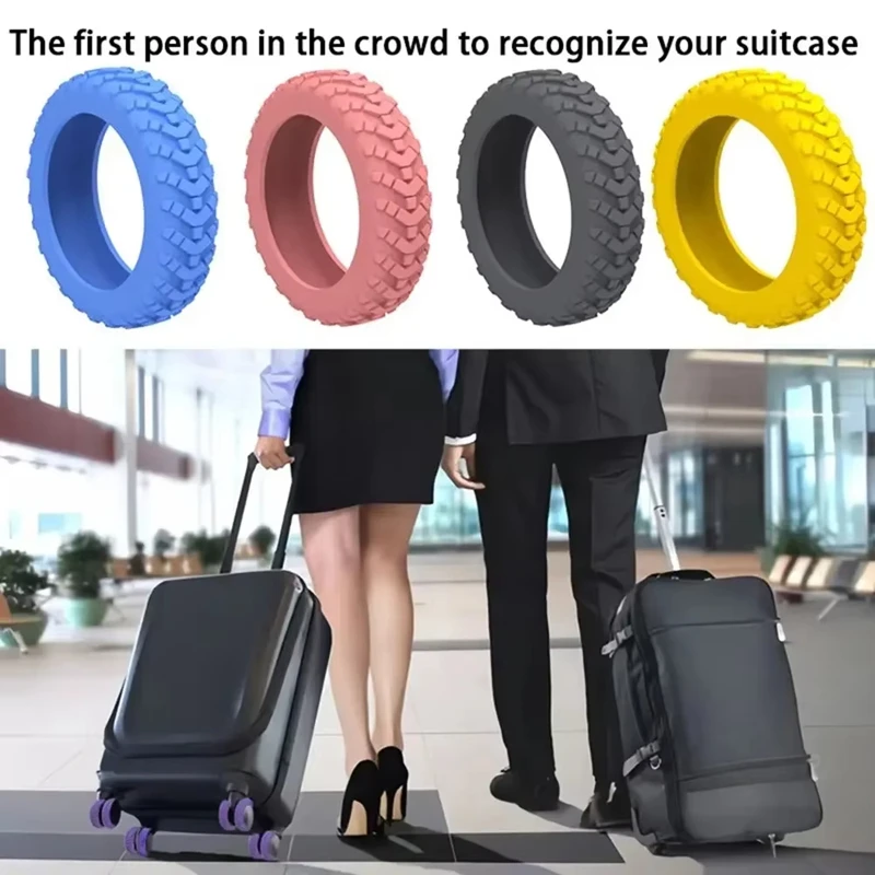 8pcs Reduce Noise Trolley Box Casters Cover Silicone Suitcase Wheels Protection Cover Reduce Noise Travel Luggage Caster Shoes thumbnail 6
