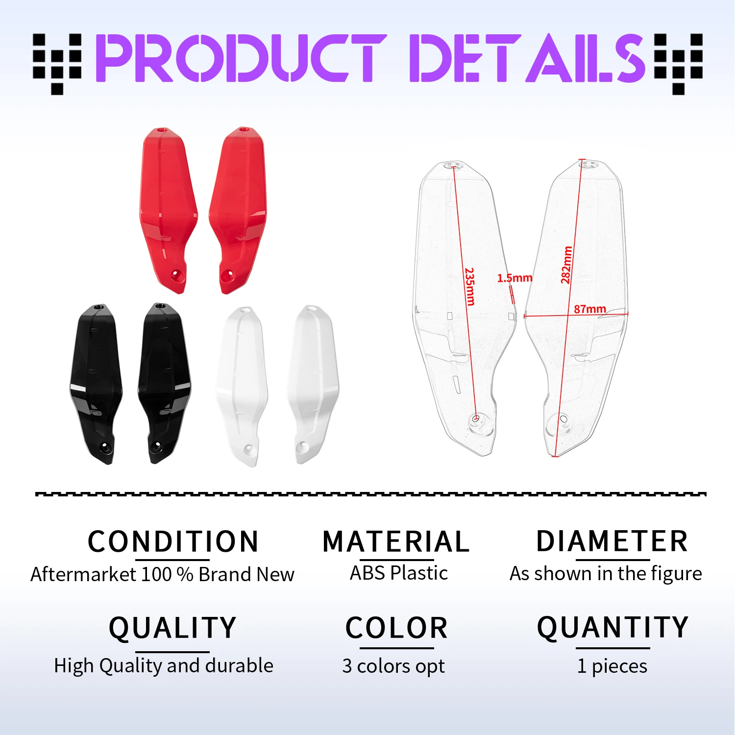 Handguard for Honda CRF1100L Africa Twin Adventure Sports 2020-2024 Hand Guard Screen Shield Cover for Honda XADV750 2021-2025 thumbnail 2