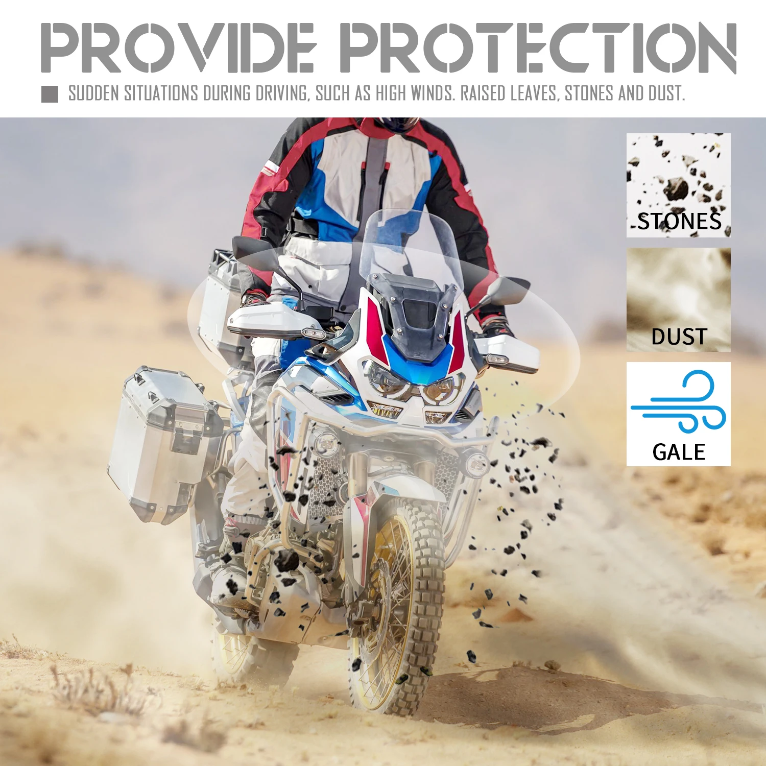 Handguard for Honda CRF1100L Africa Twin Adventure Sports 2020-2024 Hand Guard Screen Shield Cover for Honda XADV750 2021-2025 thumbnail 4