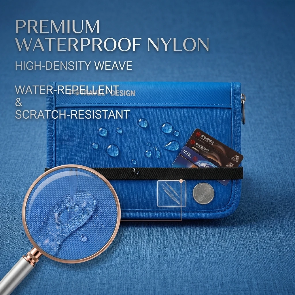 RFID Blocking Travel Wallet Passport Holder Multifunction Credit Card Case Men Women ID Document Organizer Anti-Theft Pouch thumbnail 5