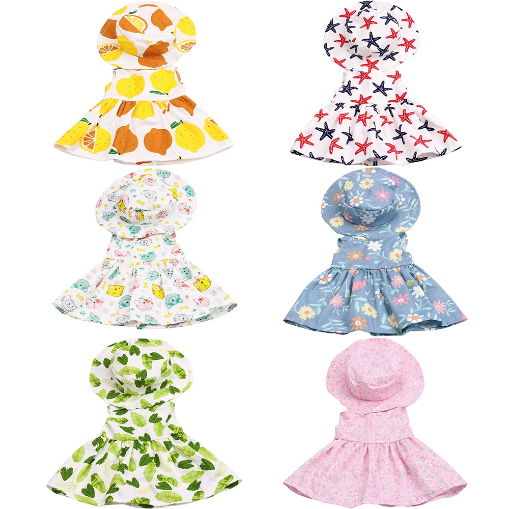 43cm doll girl simple dress doll daily wear dress simple and refreshing style with same color hat doll wardrobe clothing accesso thumbnail 2