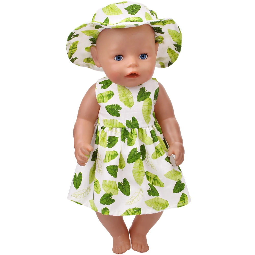 43cm doll girl simple dress doll daily wear dress simple and refreshing style with same color hat doll wardrobe clothing accesso thumbnail 4
